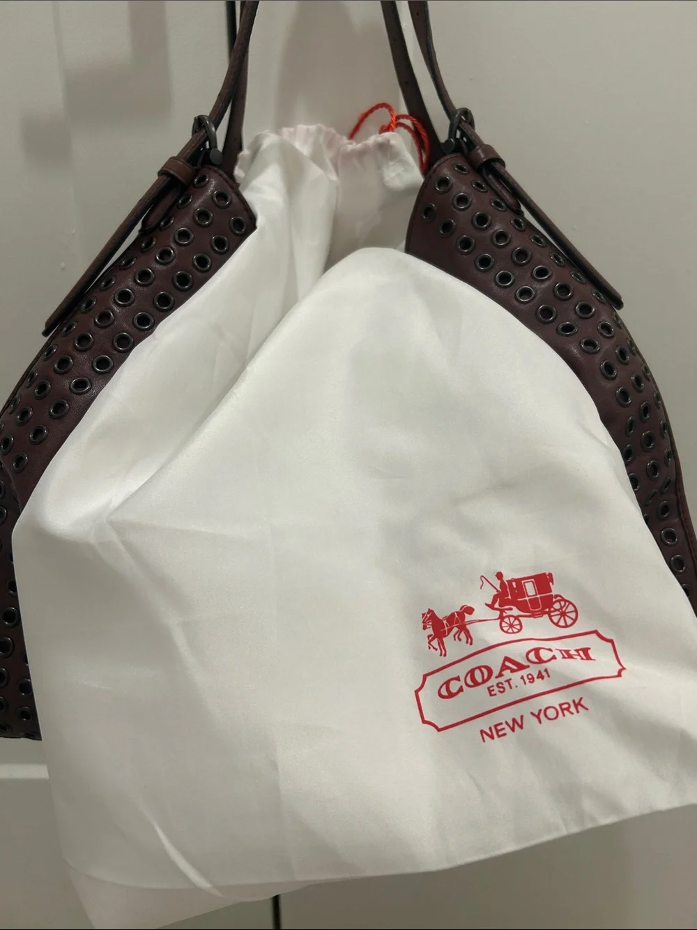 Coach (EUC) Madison Carlyle Grommet Hobo Shoulder Bag in Brick Red